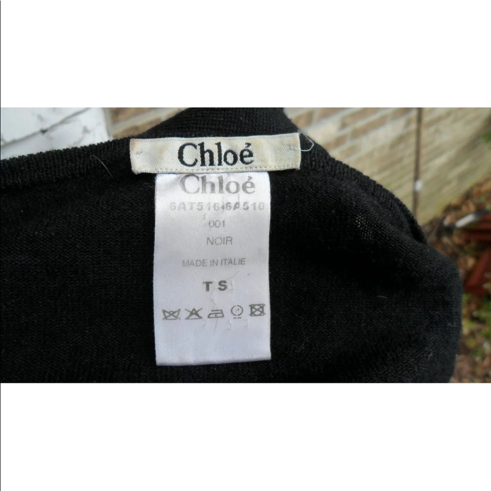 Chloe black knit top / cardigan  sweater sz M - Picture 2 of 4